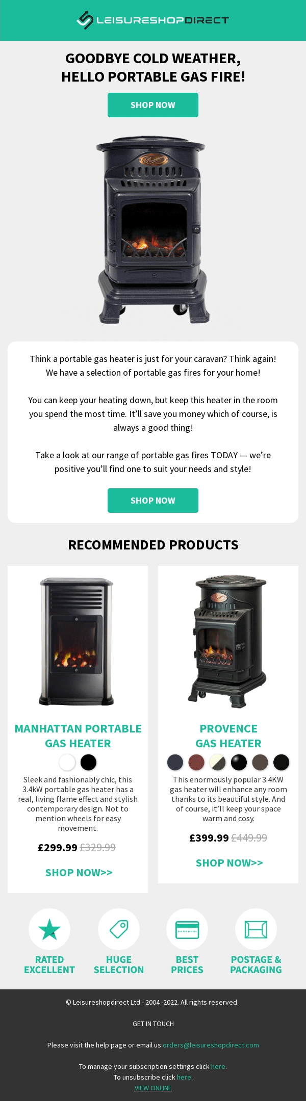 Leisure Shop Direct Email Design 1