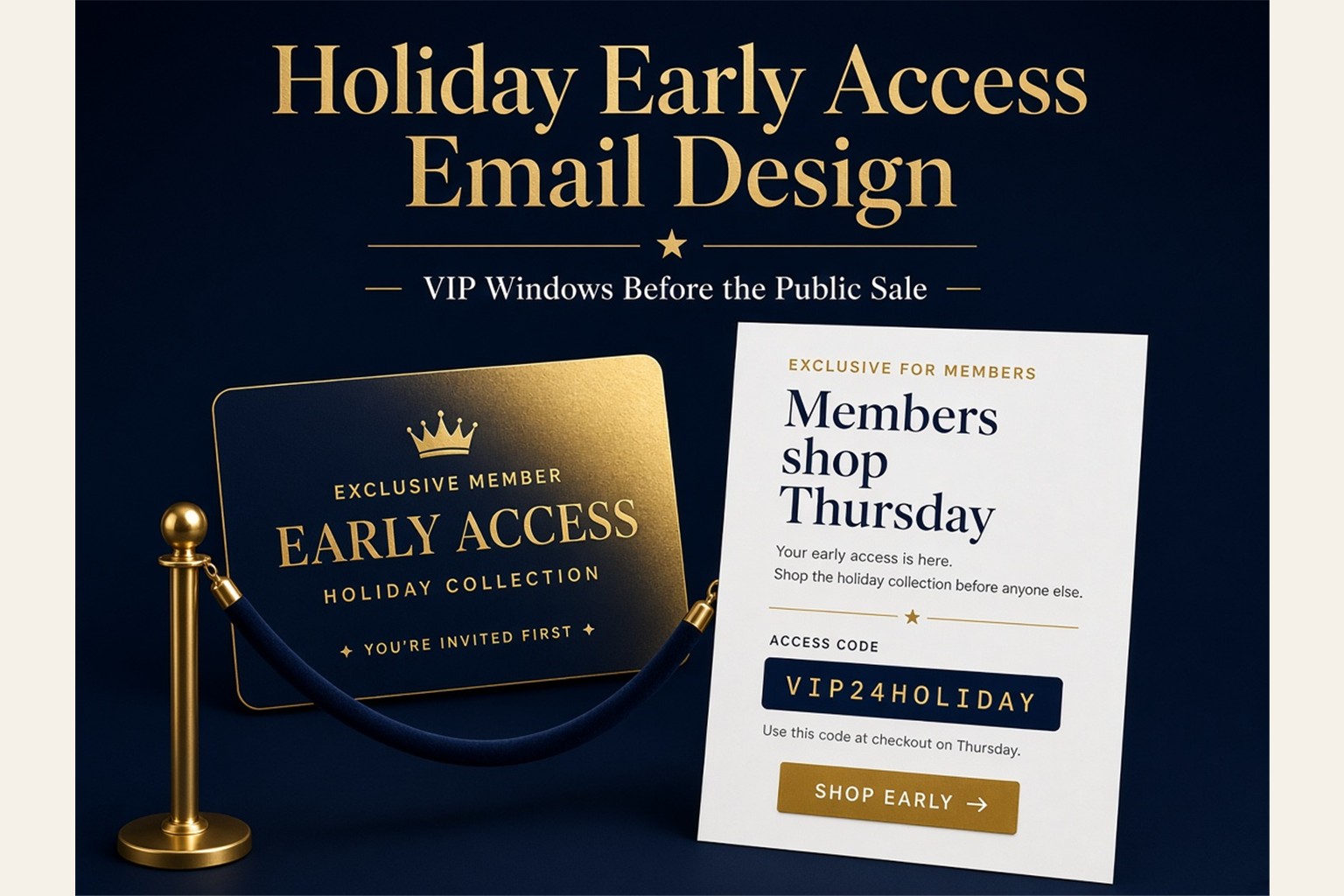 Holiday Early Access Email Design: VIP Windows Before the Public Sale - cover image