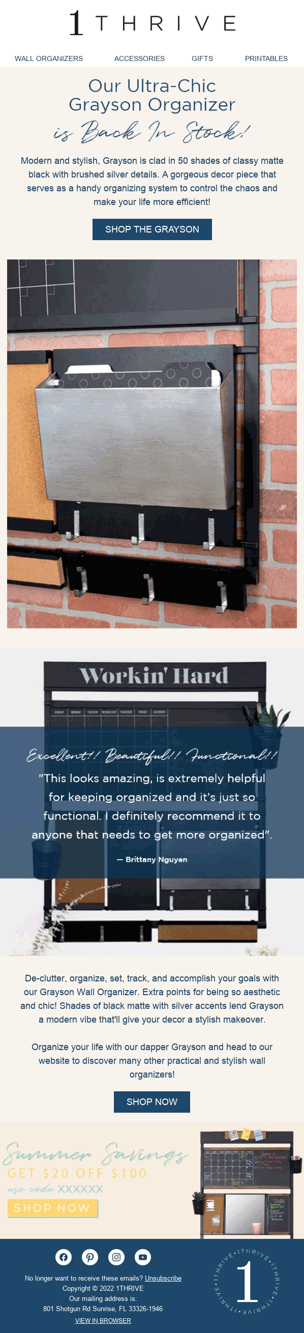 1THRIVE's Back-in-Stock Email