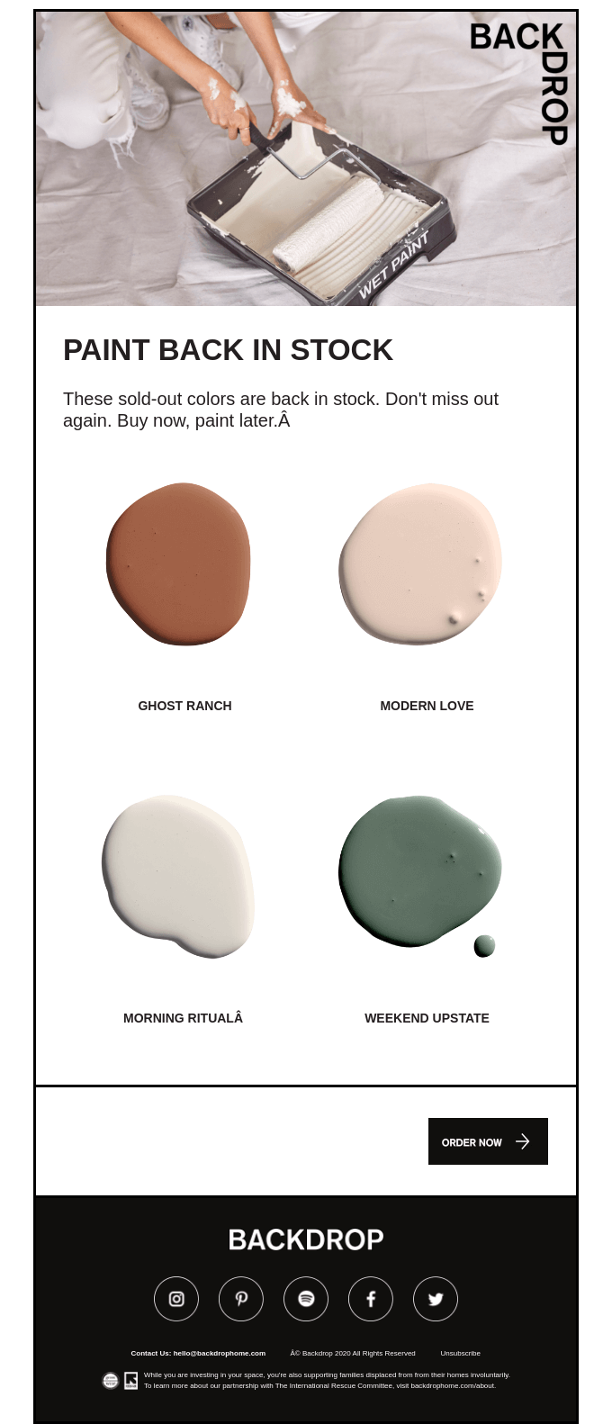 Backdrop's Back-in-Stock Email