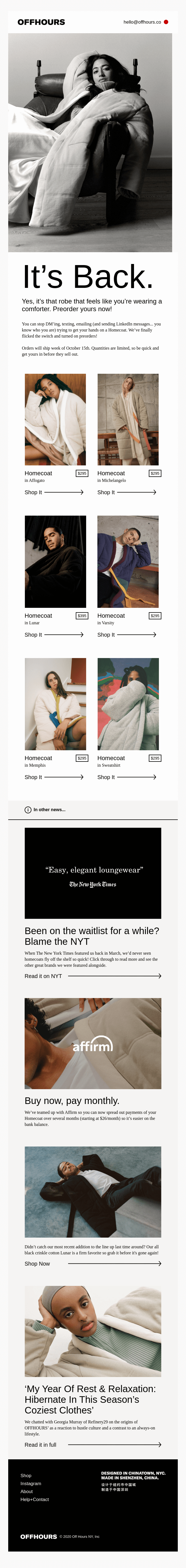 Offhours's Back-in-Stock Email