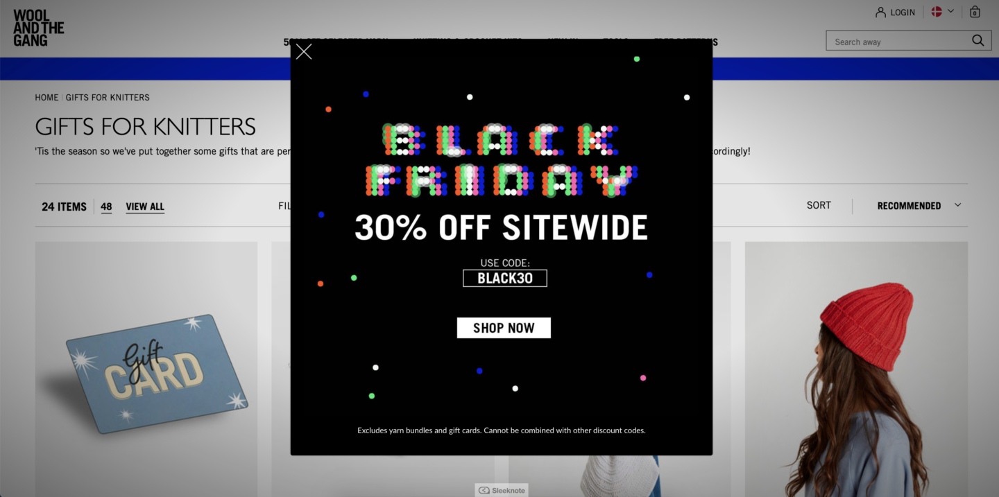 Wool and The Gang's Best BFCM Pop-Up