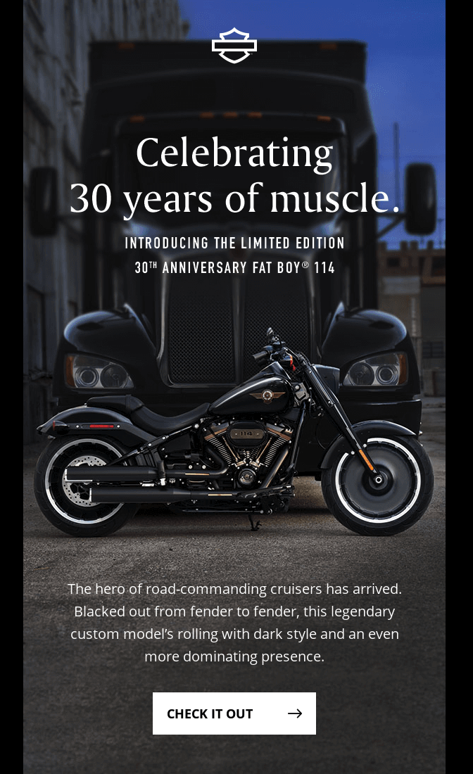 Harley Davidson's Anniversary Email