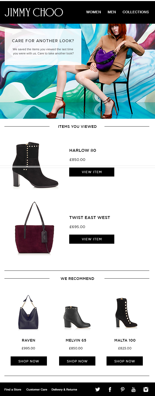 Jimmy Choo's Browse Abandonment Email