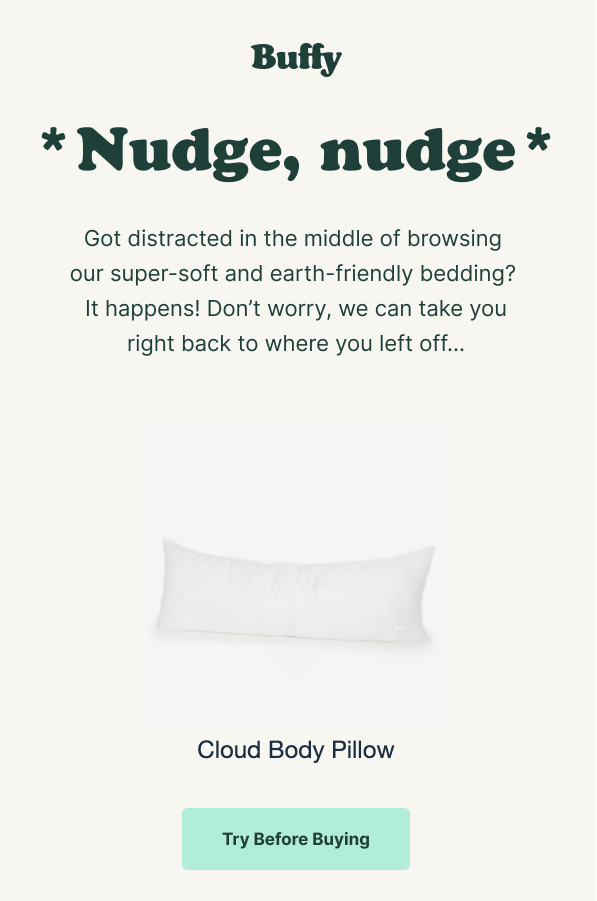 Buffy's Browse Abandonment Email