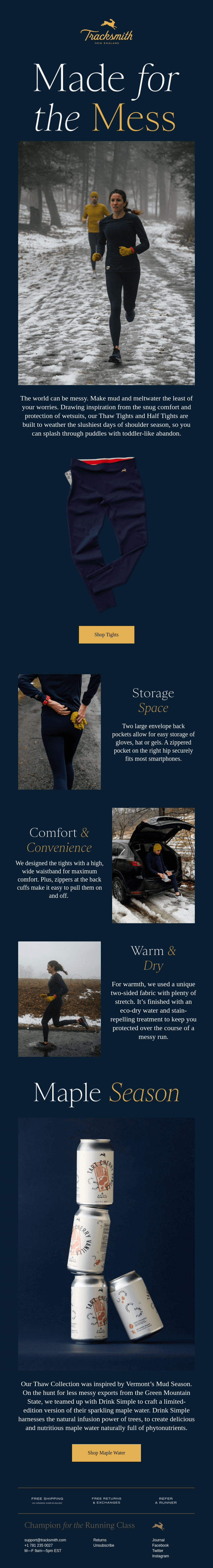 Tracksmith's Fitness Email