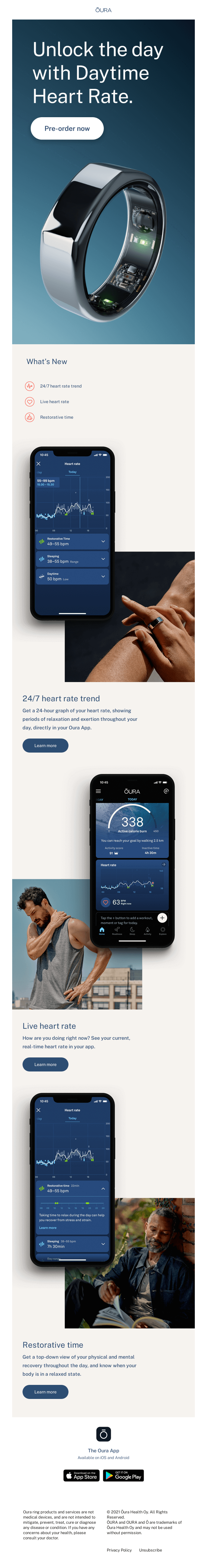 Oura's Fitness Email