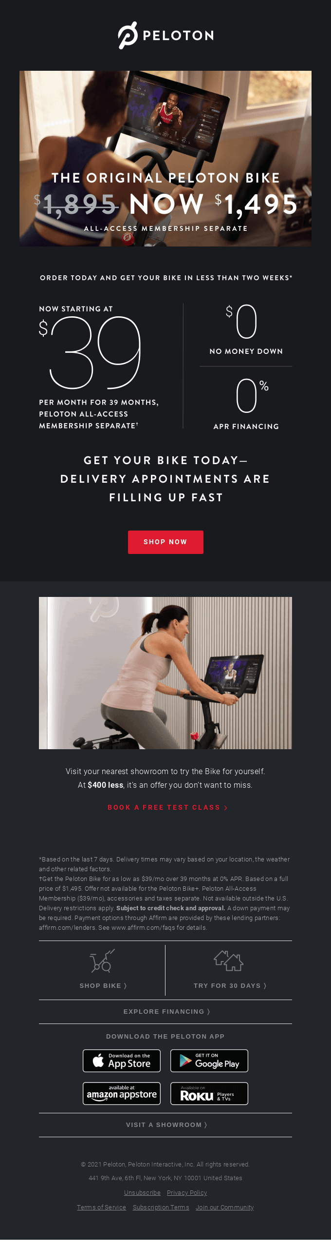 Peloton's Fitness Email