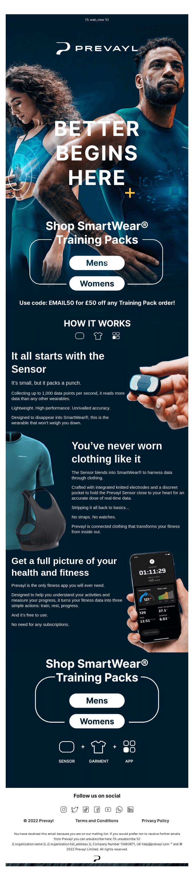 Prevayl's Fitness Email