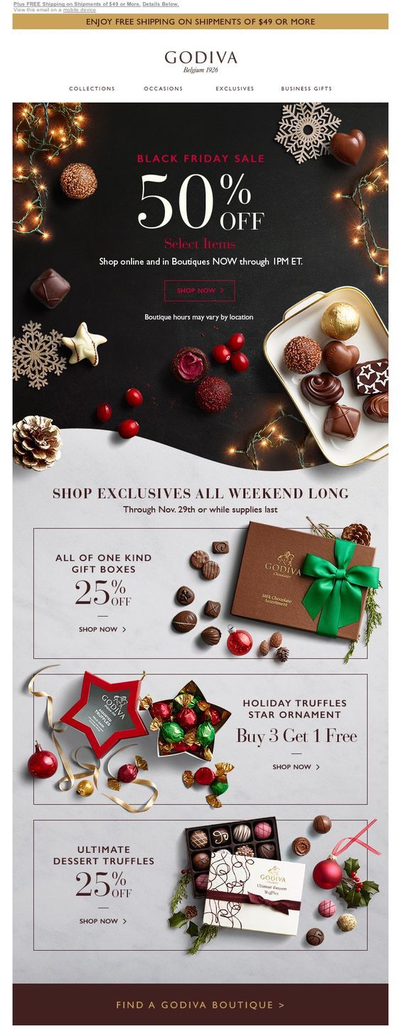 GODIVA's Best Christmas Email