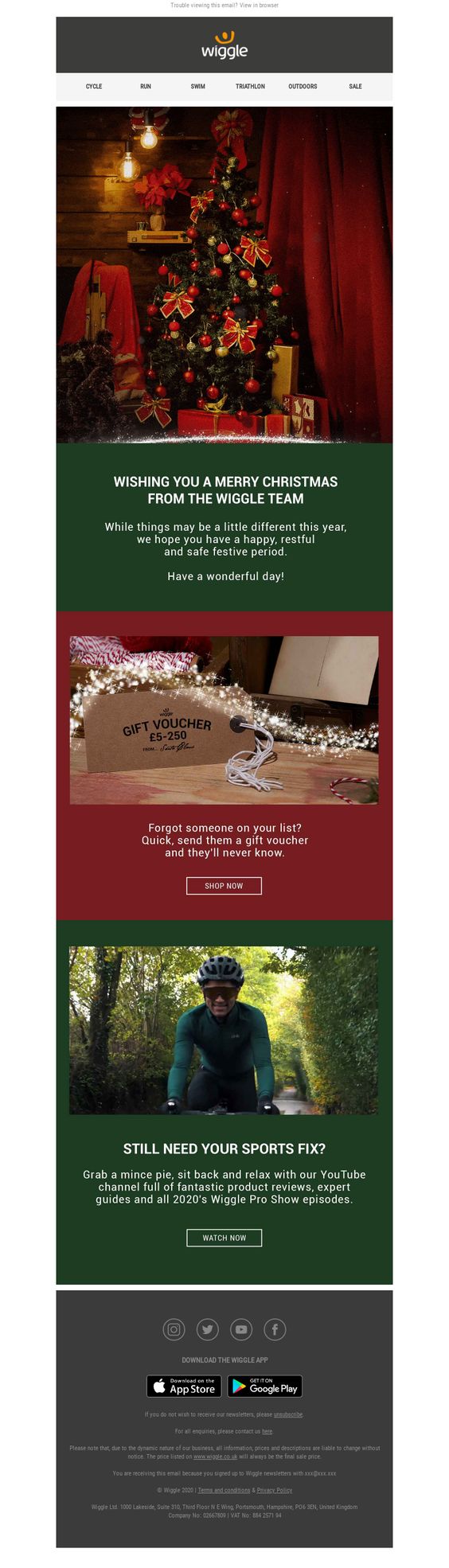 Wiggle's Best Christmas Email