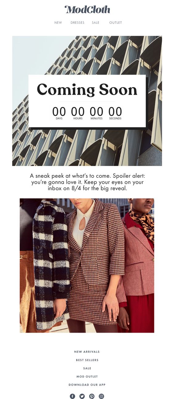 ModCloth's New Arrivals Email
