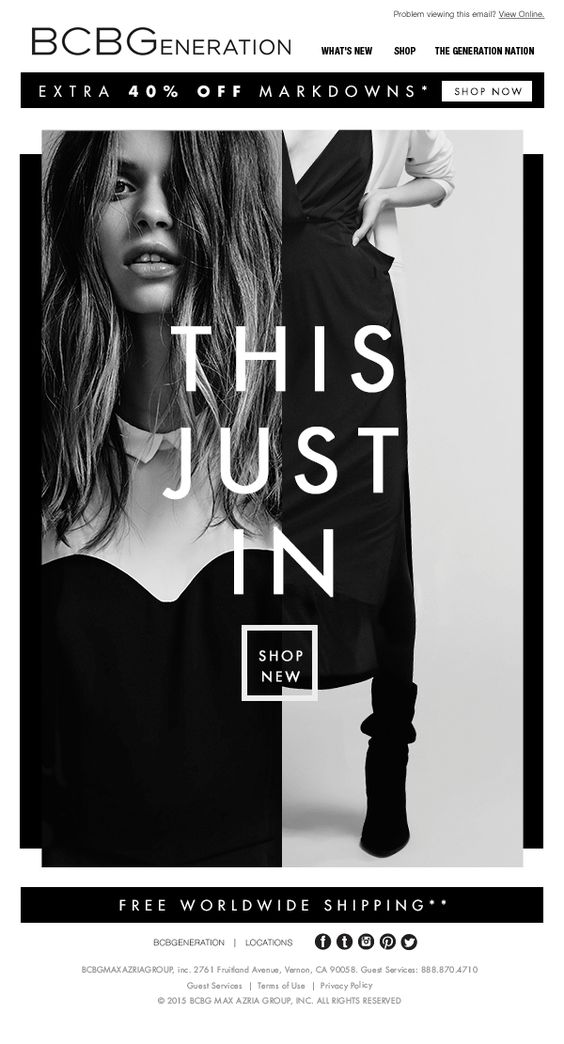 BCBGeneration's New Arrivals Email