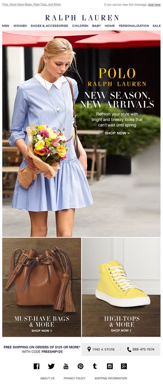 Ralph Lauren's New Arrivals Email