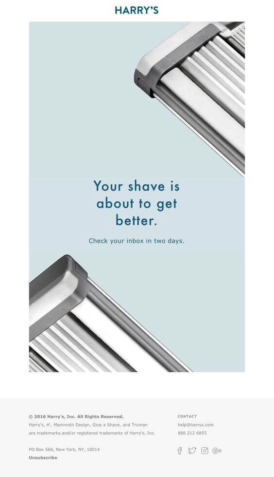 Harry's New Arrivals Email