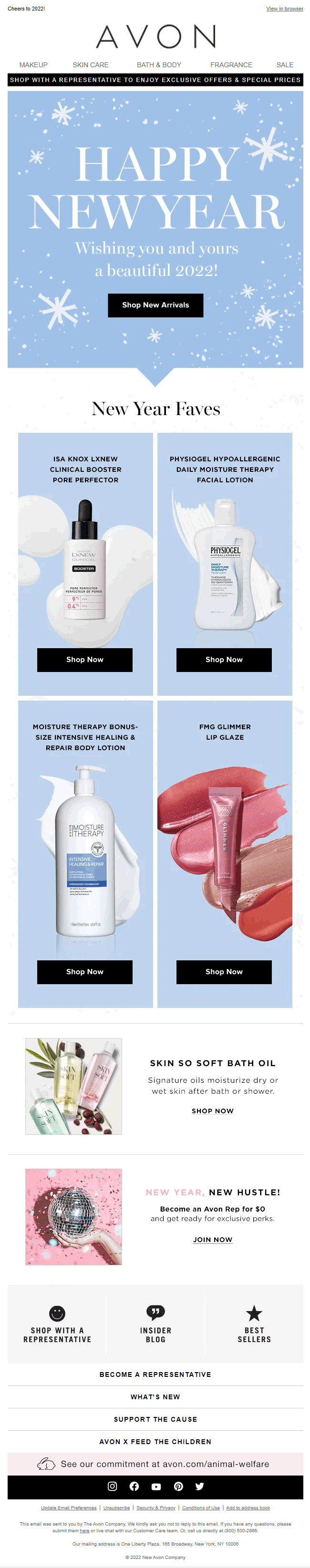 Avon's Best New Year's Email