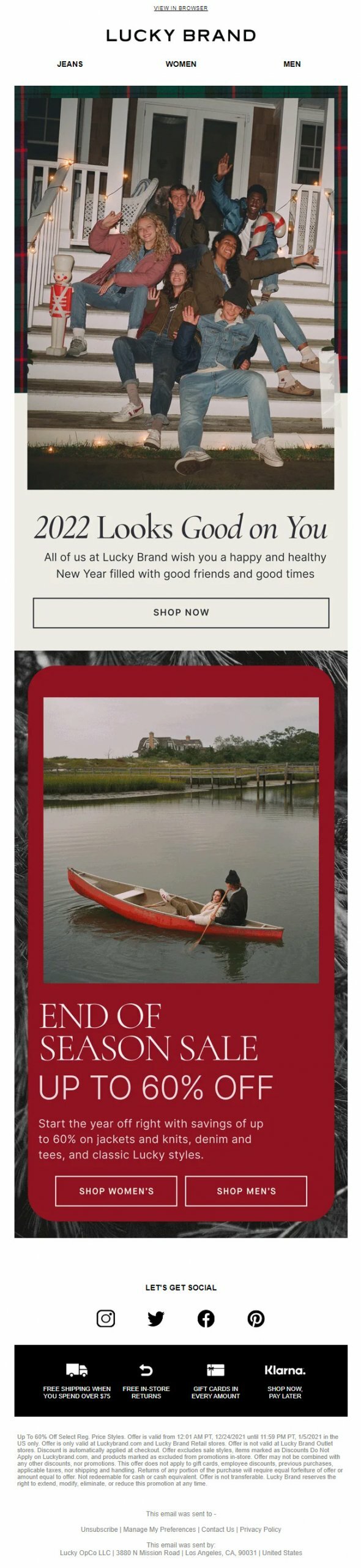 Lucky Brand's Best New Year's Email