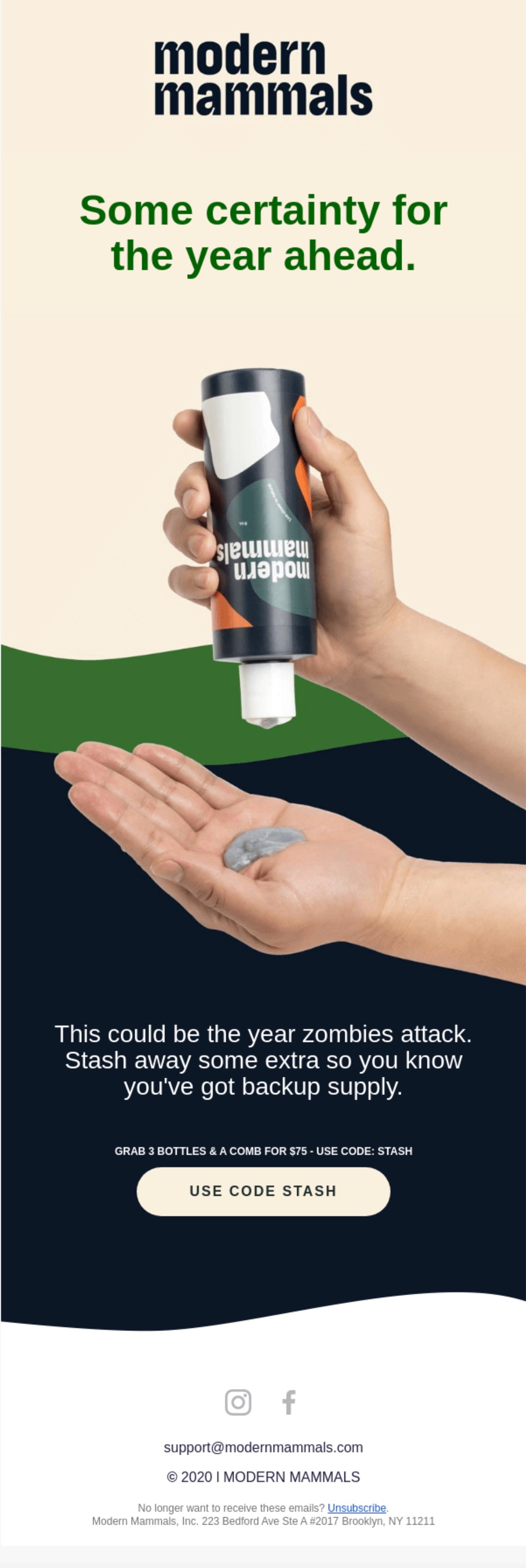 Modern Mammals's Best New Year's Email