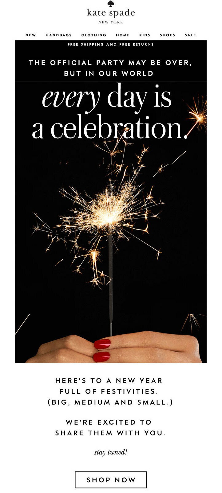 Kate Spade's Best New Year's Email