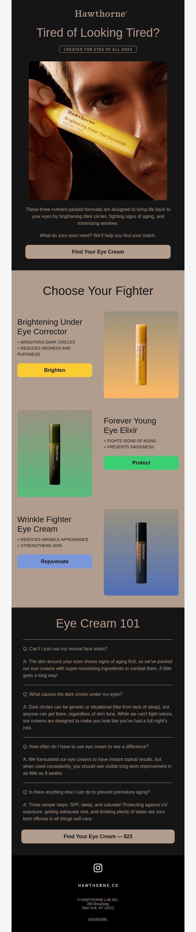 Hawthorne's Product Launch Email