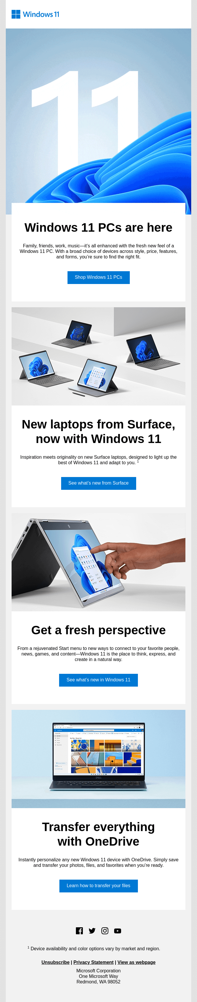 Microsoft's Product Launch Email
