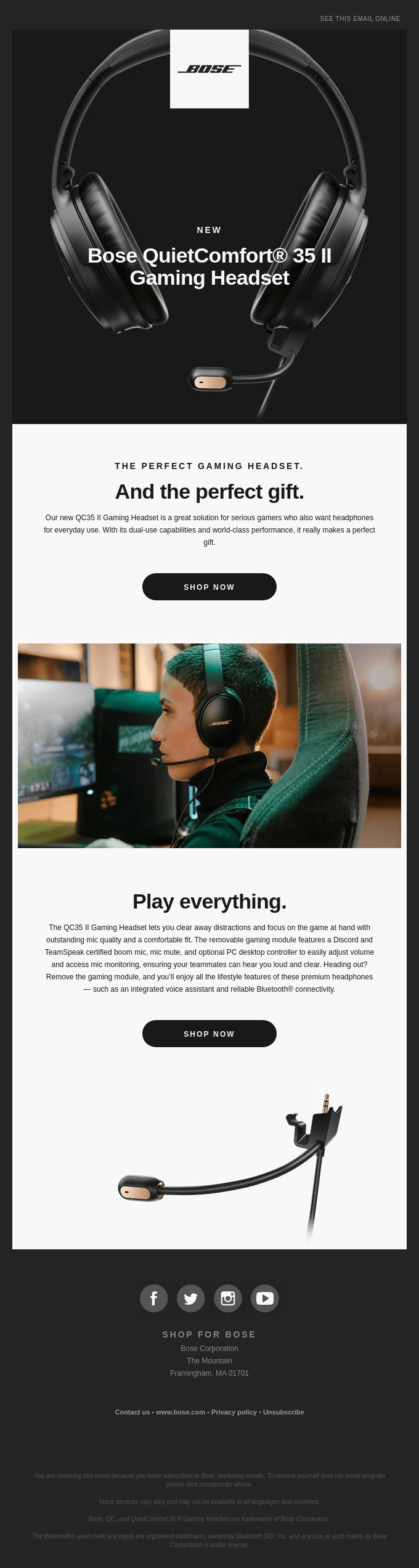 Bose's Product Launch Email
