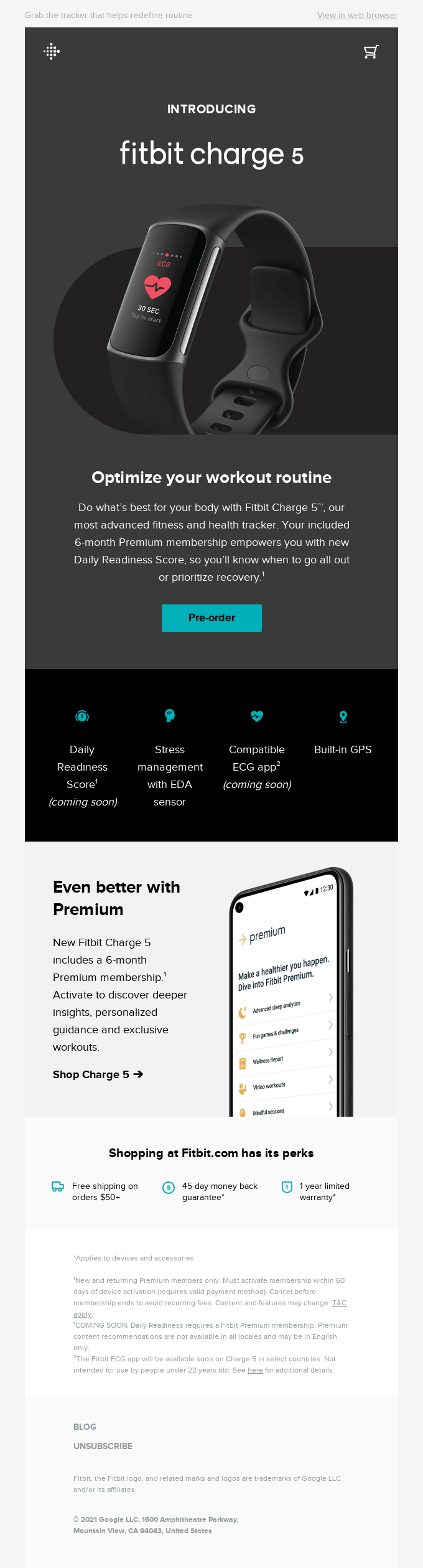 Fitbit's Product Launch Email