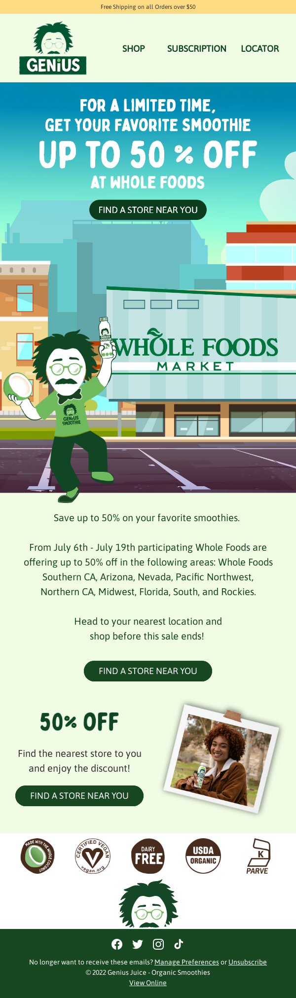 Genius Juice's Best Discount Email