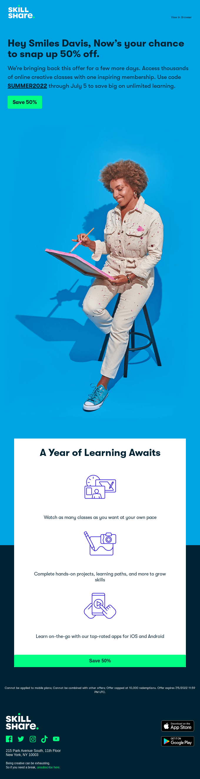 Skill Share's Best Sales Email