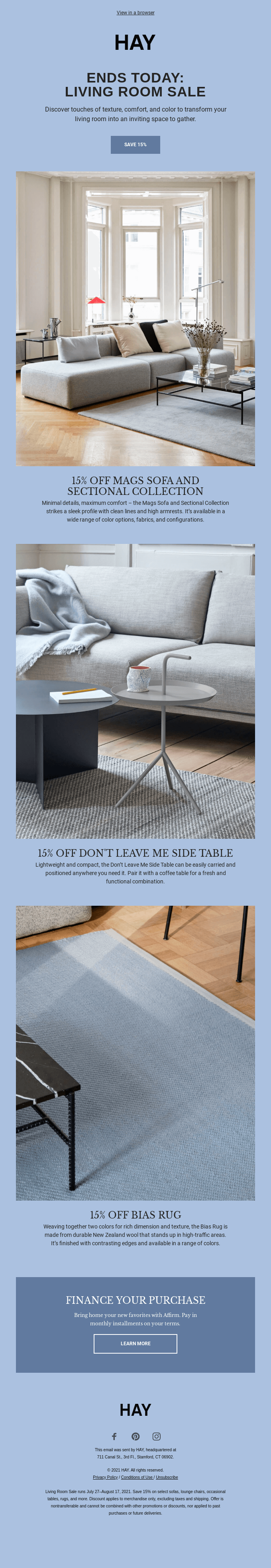 Hay's Best Offer Email