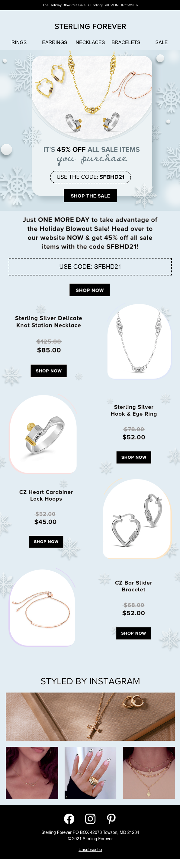 Sterling Forever's Best Sales Email