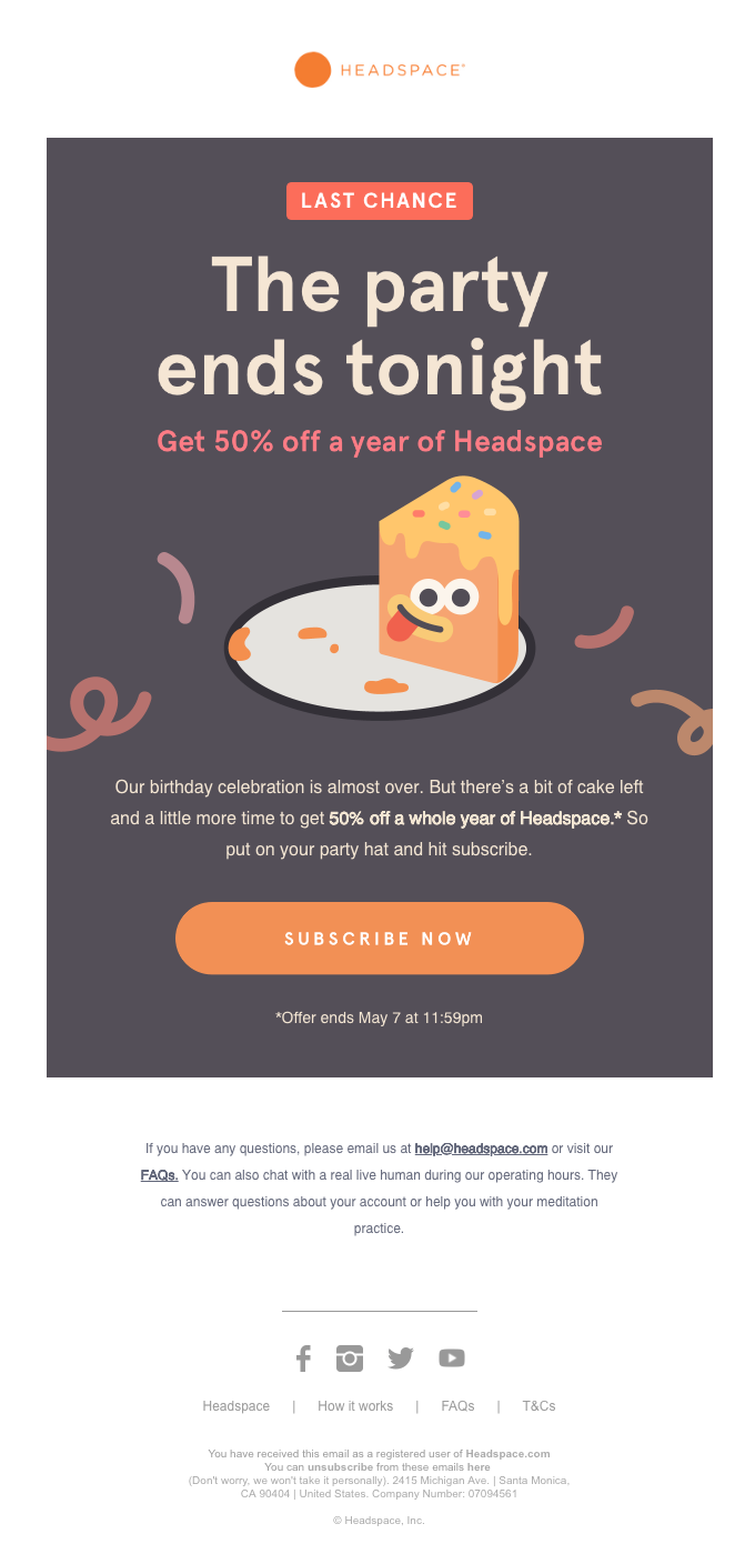 Headspace's Best Last Chance Email