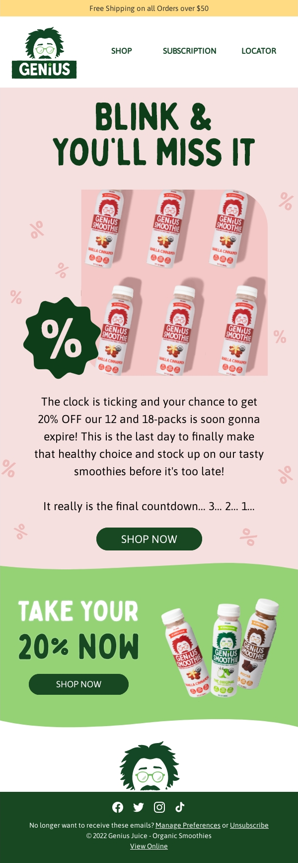 Genius Juice's Best Last Chance Email
