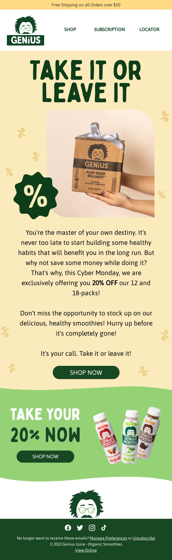 Genius Juice's Best Last Chance Email