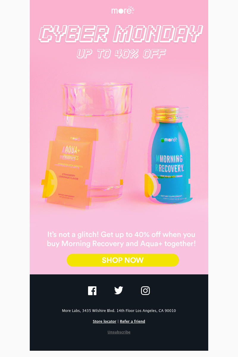 More Labs's Best Cyber Monday Email