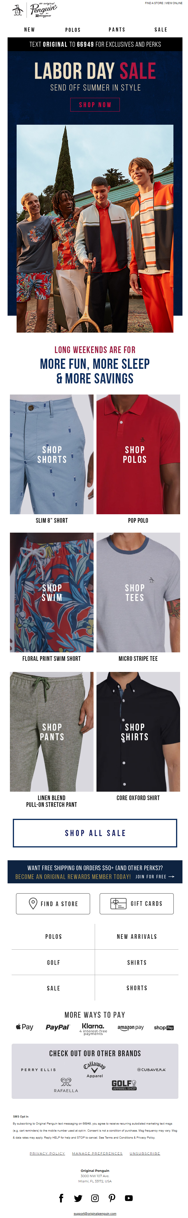 Penguin's Labor Day Sale Email