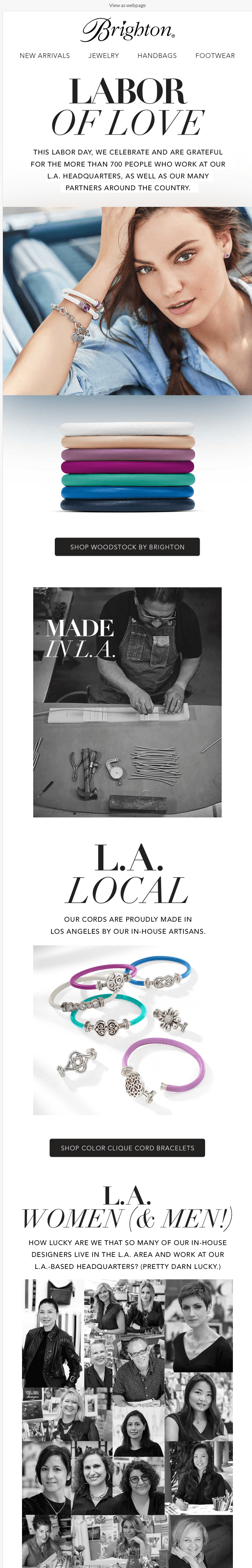 Brighton's Labor Day Sale Email