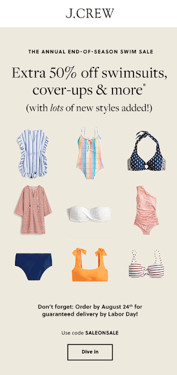 J. Crew's Labor Day Sale Email
