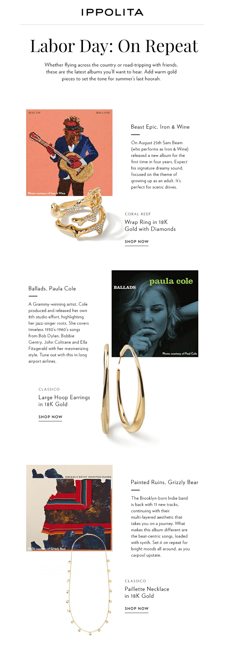 Ippolita's Labor Day Sale Email