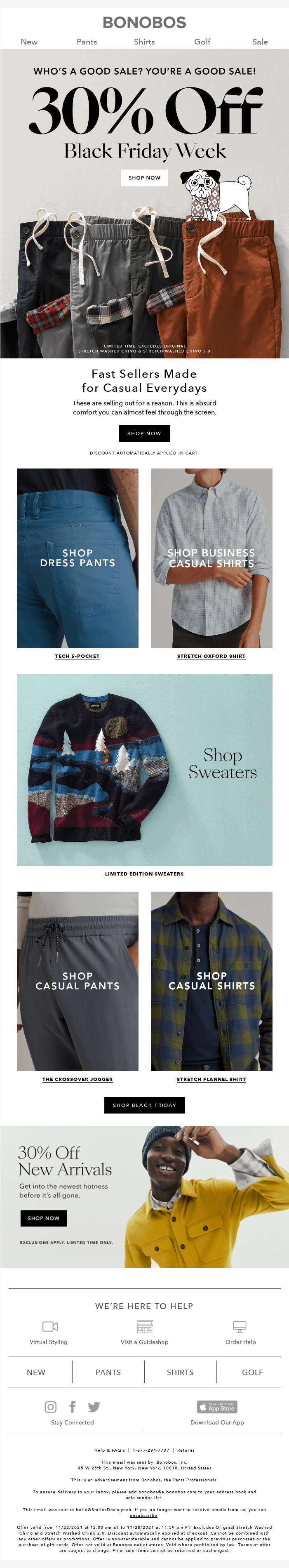 Bonobos's Best Black Friday Email