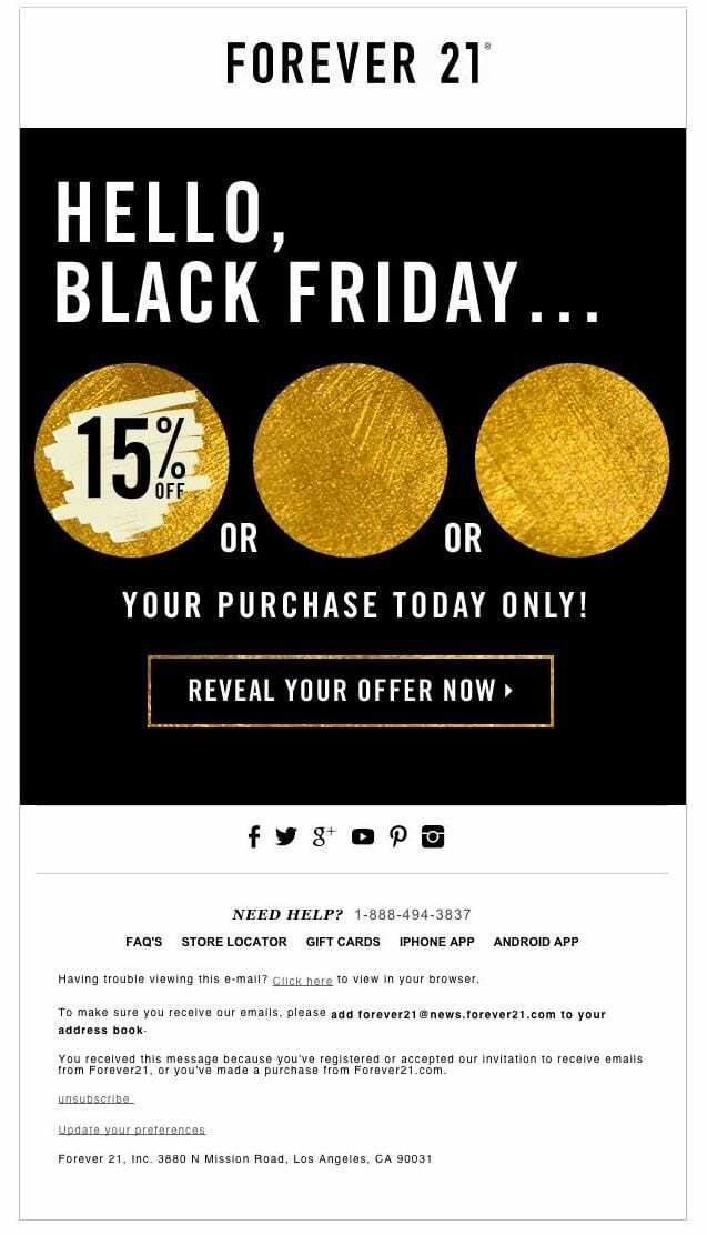 Forever21's Best Black Friday Email