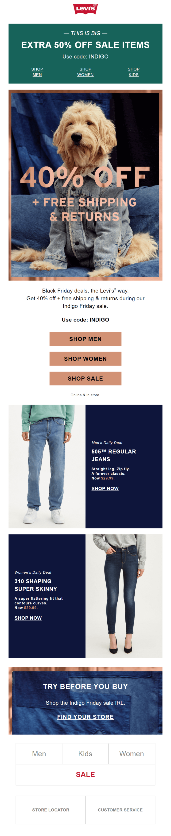 Levi's Best Black Friday Email