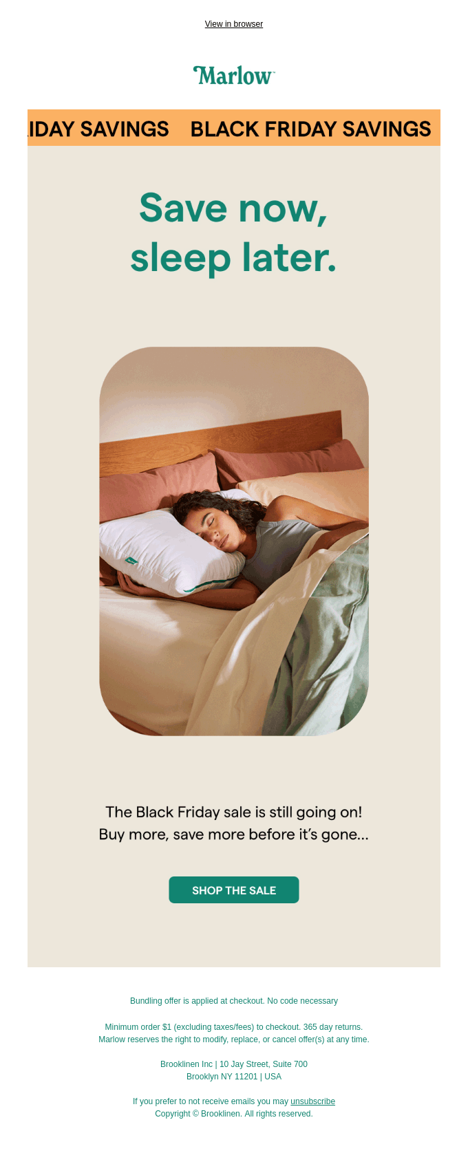 Marlow's Best Black Friday Email