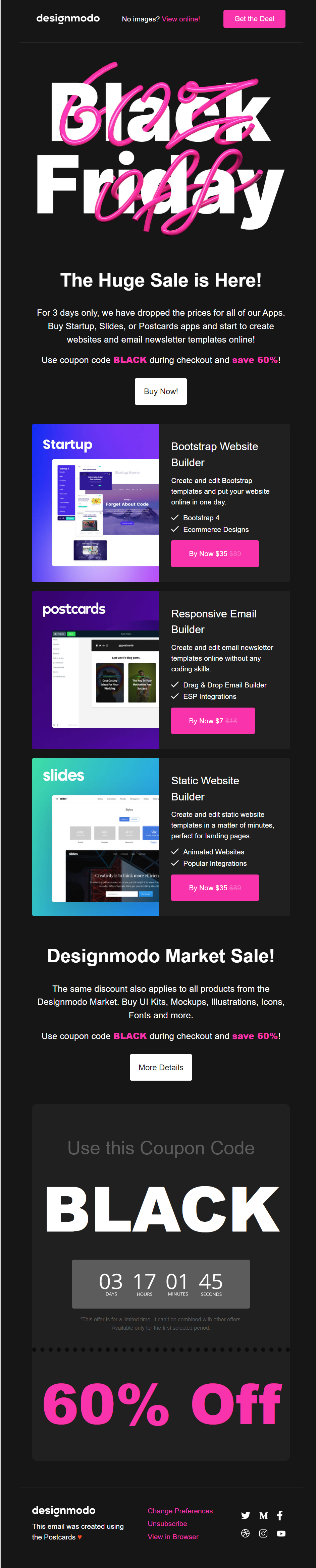 Designmodo's Best Black Friday Email