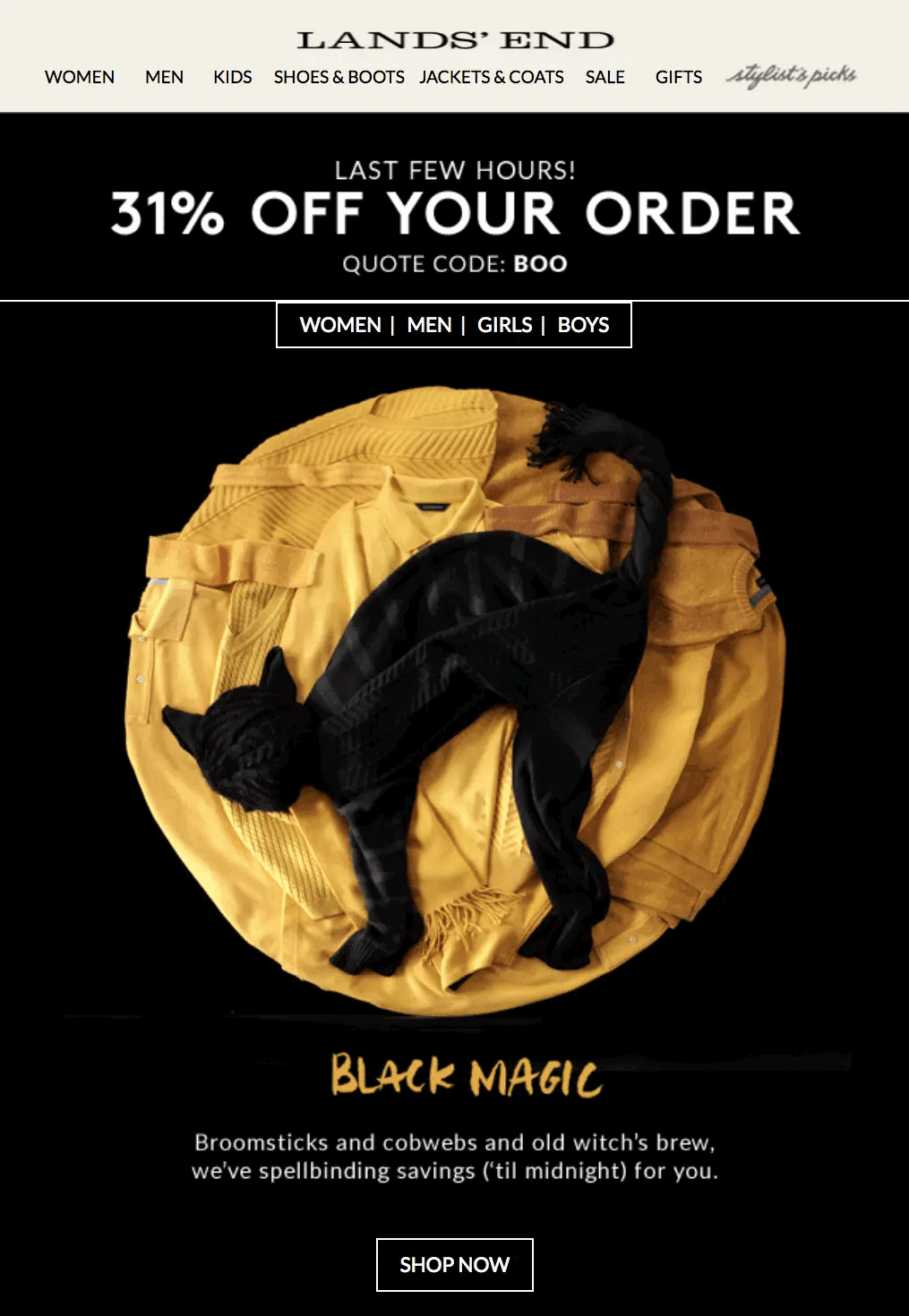 Lands' End's Best Halloween Email