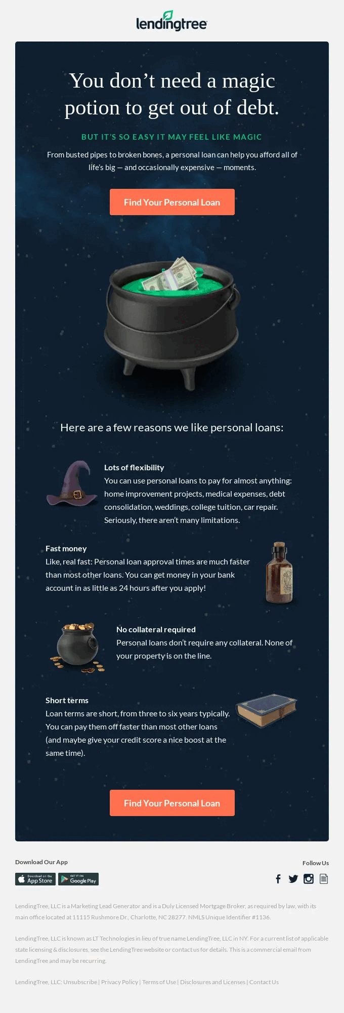 Lending Tree's Best Halloween Email