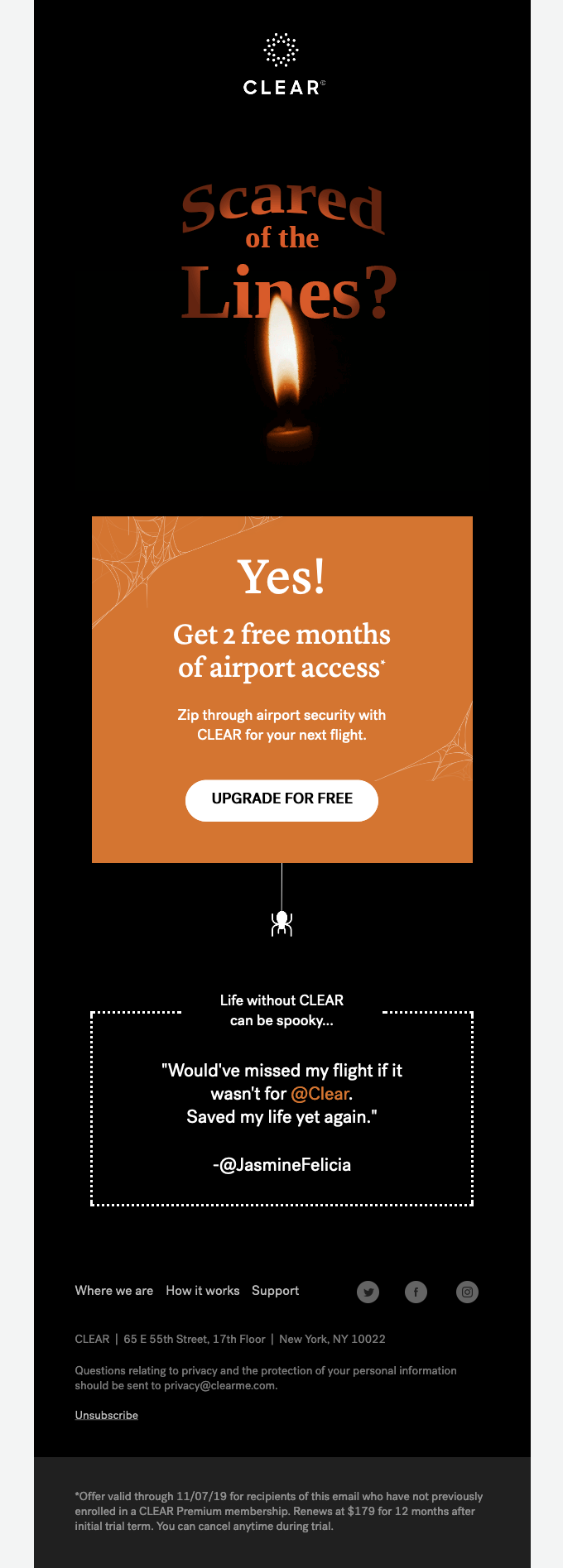 Clear's Best Halloween Email