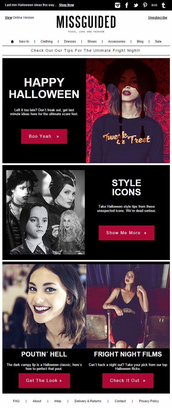 Misguided's Best Halloween Email