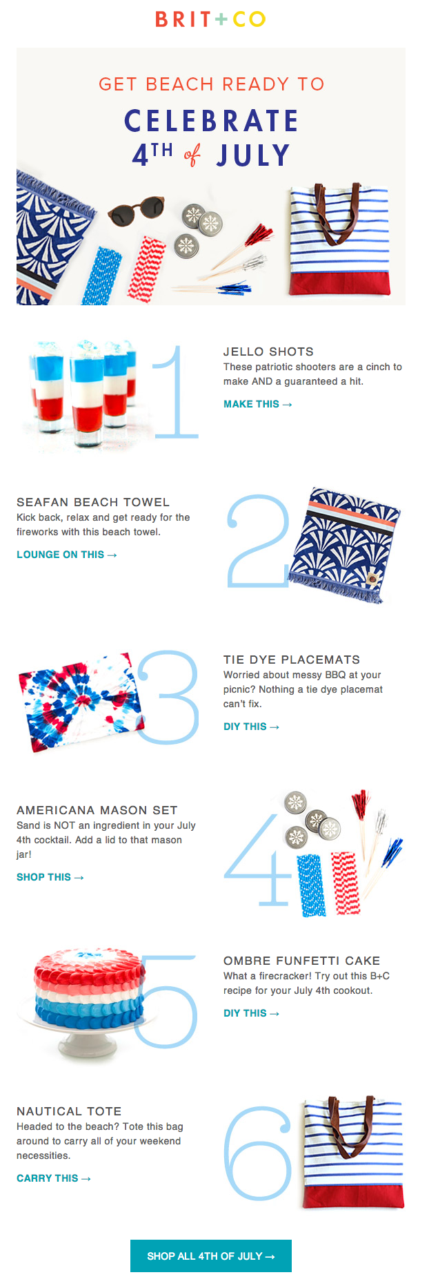 Brit+Co's 4th of July Email
