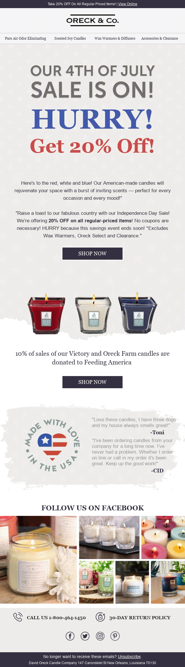 The Better Creative for David Oreck Candles